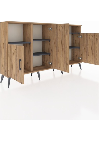 Arges Konsol 5 Raflı 4 Kapaklı 176x30x99 Çam-çam/antrasit Atlas Çam/antrasıt - Atlas Çam Arges Konsol 5 Raflı 4 Kapaklı 176x30x99 Çam-çam/antrasit Atlas Çam/antrasıt - Atlas Çam