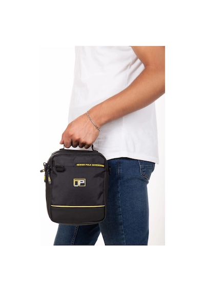 Newish Polo Erkek Quatro Kumaş El Ve Omuz Çantası New313 - Siyah - Sarı