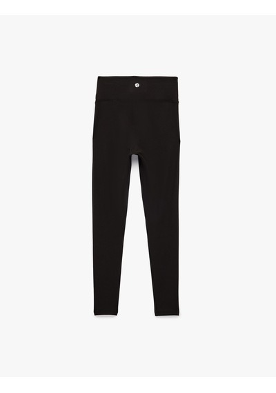 Koton Yüksek Bel İnterlok Kumaş Slim Fit Spor Tayt Siyah 6sak40278nk