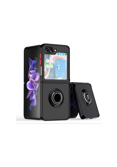 Nihcase Samsung Uyumlu Galaxy Z Flip5 Kılıf Montreal Mat Yüzüklü Spot Kapak