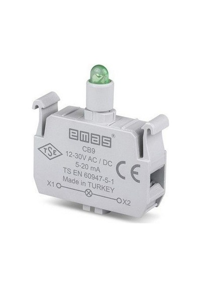 Emas Cb9 C Sinyal Yeşil Led'li Butonluk 12-30 V Ac/dc