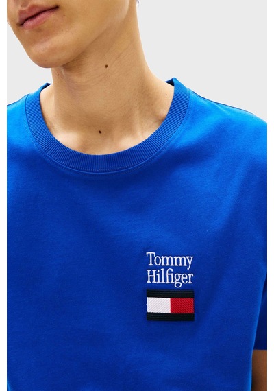 Tommy Hilfiger Erkek T Shirt Mw0mw42367 C7f Mavi