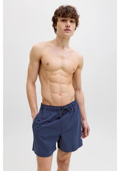 Jack & Jones Jpstmauı Tropic Erkek Deniz Şortu Regular Fit Siyah Mayo Şort Laçivert
