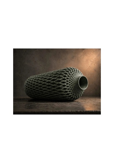 Diamont Metalic Green Vazo Modern Dekoratif 3d Baskı Vazo 137x250 Mm Çok Renkli