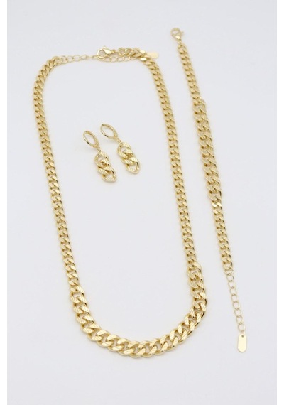 Vıp Kolye Set 14 K-17260 40+5cm Çok REnkli