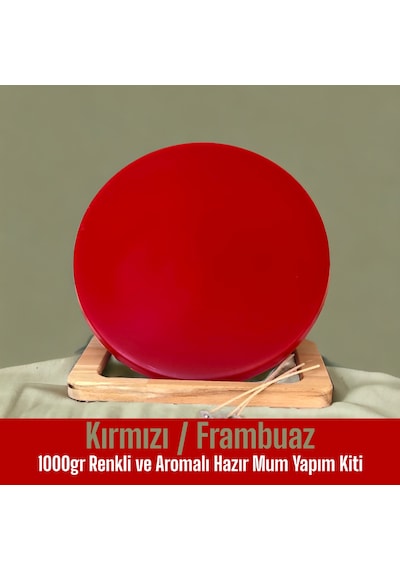Tabsecret Candle 1kg Renkli-aromalı Mum Yapım Kiti Kırmızı-frambu