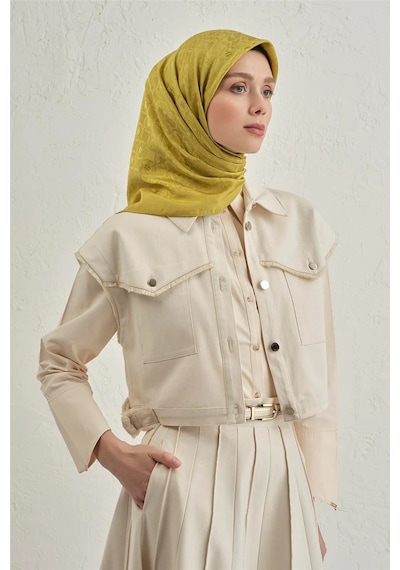 Armine Floş Pamuk Eşarp 2 - 95 X 95 / Yeşil - 54 Yeşil - 54