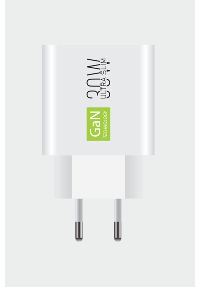 Sub Zero Gan30 Type-c To Type-c 30w Ultra Slim Akıllı Chip Şarj Aleti Beyaz