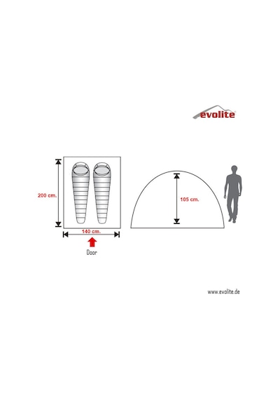 Evolite Trip Mono Dome 2 Kişilik Çadır Siyah