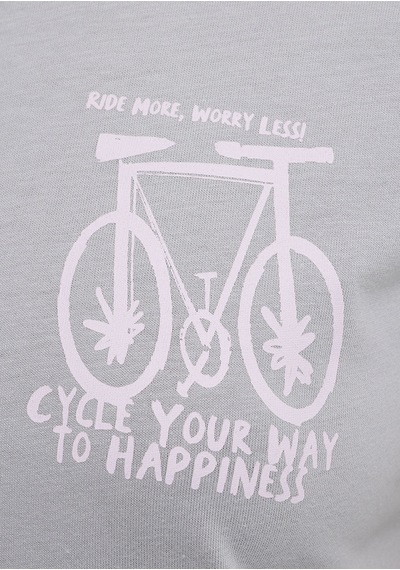 Mavi - Bisiklet Baskılı Gri Tişört 1613860-70075