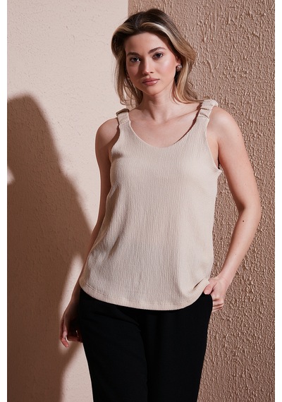 Fashion Friends Bayan Bluz 25y0513k1 Bej Bej
