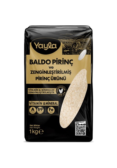 Yayla Ekstra Zenginleştirilmiş Baldo Pirinç 1 Kg - 8 Adet Tarı