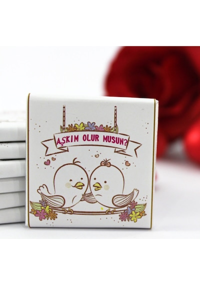 Dark Brown Aşkım Olur Musun Yazılı Bitter ve Sütlü Madlen Çikolata 48 Adet