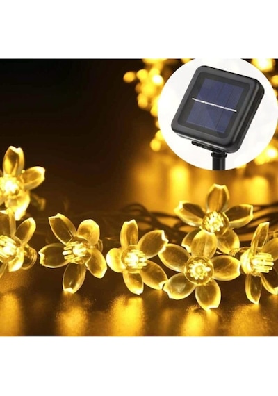 Tr Led 50 Ledli Solar Çiçekli Güneş Enerjili Bahçe Aydınlatması, Gün Işığı, Dekorasyon
