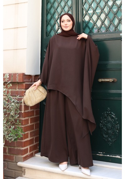 Balenbi Kadın Linda Kumaş Asimetrik Tunik Bol Paça Pantolon Oversize Tesettür Takım 1231 Acı Kahverengi Balenbi Kadın Linda Kumaş Asimetrik Tunik Bol Paça Pantolon Oversize Tesettür Takım 1231 Acı Kahverengi
