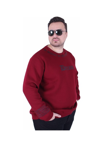 Moc Grande Mocgrande Büyük Beden Bisiklet Yaka 3ip Sweat Dream 25715 Murdum Mürdüm