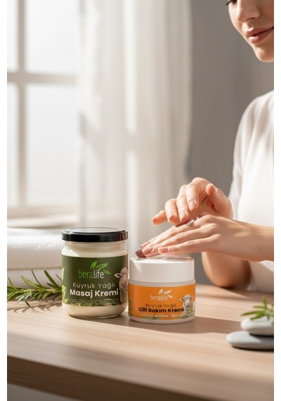 Beralife Kuyruk Yağlı Masaj Kremi 210 ML + Kuyruk Yağlı Cilt Bakım Kremi 50 ML
