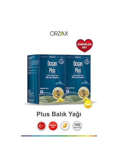 Ocean Plus 1200 Mg Omega 3 Balık Yağı 50 Kapsül 2 Adet