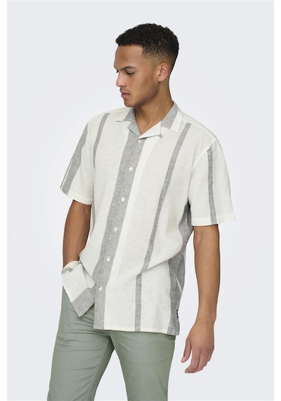 Only & Sons Erkek Onscaıden Kısa Kollu Keten Gömlek 22026109 Oliv Olive