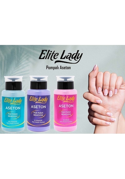 Elite Lady B5 Vitaminli + E Vitaminli + Keratin Aseton Pompalı 3 x 200 ML