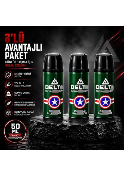 3 Adet Delta Biberr Gaz Sprey 50ml