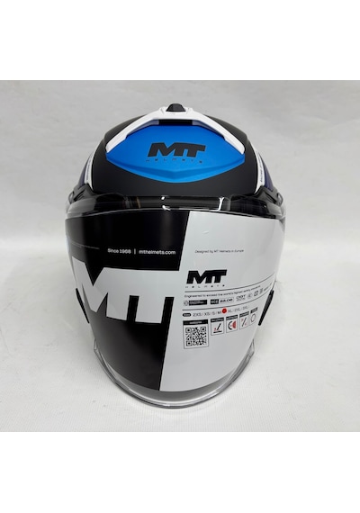 Mt Cosmo B7 Mat Mavi Renk Güneş Vizörlü Yarım Kask Çok Renkli
