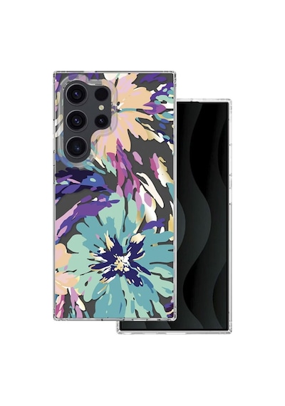 Samsung Galaxy Uyumlu S24 Ultra Kılıf Solmayan Imd Baskı Desenli, Şeffaf Tpu+pc Botanik Kapak