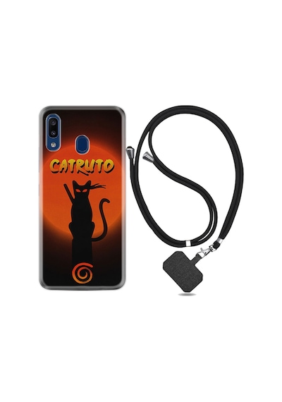 Samsung Uyumlu Galaxy M20 Kılıf Ipli Askılı Mask Girl 1679