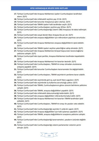 Kpss Vatandaşlık Ders Notları Çıkacak Sorular
