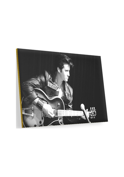 Cakasepetim Elvis Presley Elektrogitar Ve Mikrofon Sb Ahşap Mdf Tablo