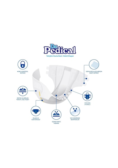 Dr. Pedical Belbantlı Tekstil Yüzey Hasta Bezi Ekstra Ekstra Large 2xl 30x3 90 Adet 2XL