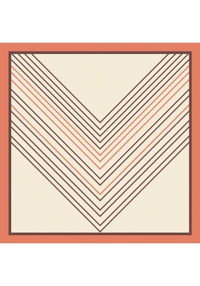 Tarzını Seç Turuncu V Çizgi Fular / Bandana / Aksesuar / Şal / Eşarp 70x70