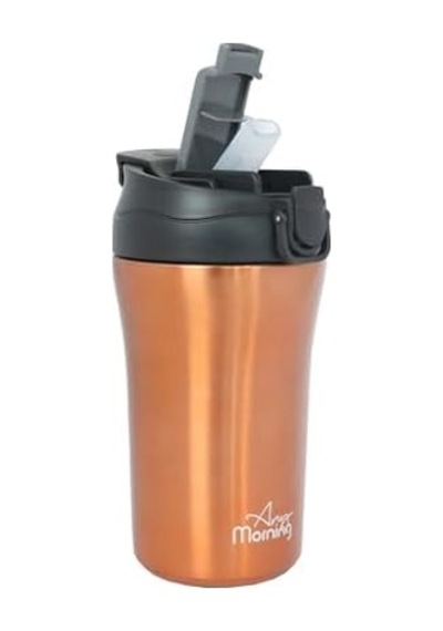 Any Morning 400 Ml Paslanmaz Çelik Termos Mug, Çift İşlevli Sızdırmaz Kapaklı, Bakır Sı232021
