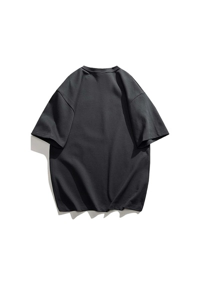 Flood Of Style Unisex Antrasit Good Love Oversize Bisiklet Yakak Tshirt Gri