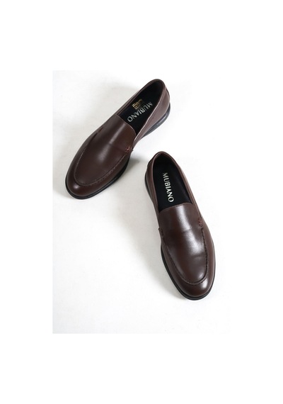Mubiano Hakiki Deri 22103d-k Kahve İnce Taban Erkek Loafer Kahve