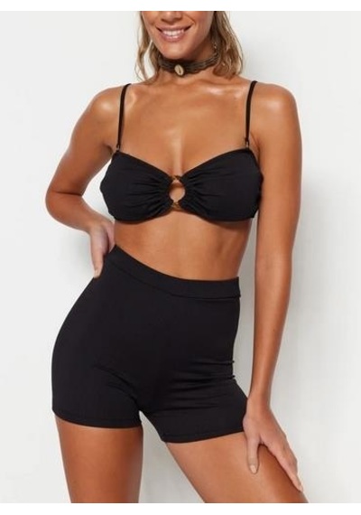 Deep Beach Dokulu Yüksek Bel Bikini Altı Db200792kt 001