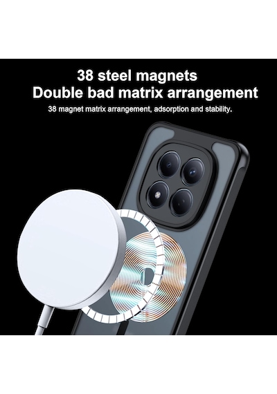 Xiaomi Redmi Note 15 Pro 4g Kılıf Kamera Çıkıntılı Mat Magsafe Wireless Şarj Destekli Renkli Yumuşak Kenarlı Hassas Butonlu Kapak Siyah