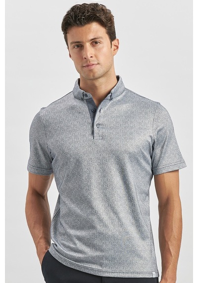 Koyu Lacivert Merserize Garnili Pamuklu Casual Slim Fit Tişört 1011240164 Koyu Lacivert