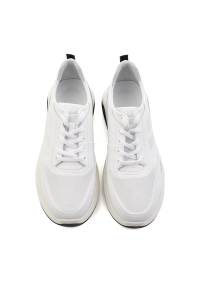 Bambi Beyaz Hakiki Deri Erkek Sneaker E01958176343