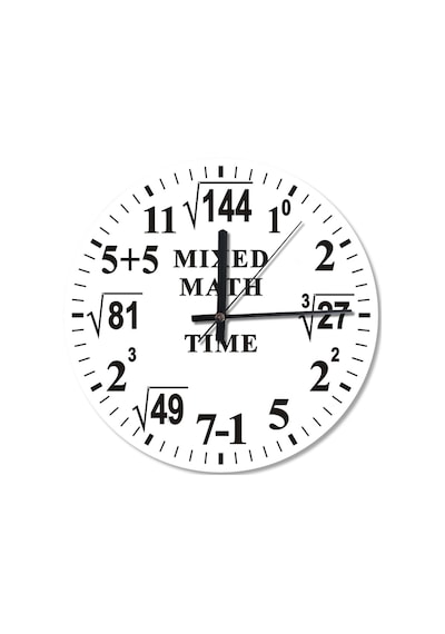Matematik Işlemli Duvar Saati Beyaz