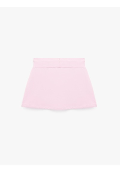 Koton Beli Bağcıklı Slim Fit Nakışlı Mini Spor Şort Etek Pembe 6sak40430nk Gül