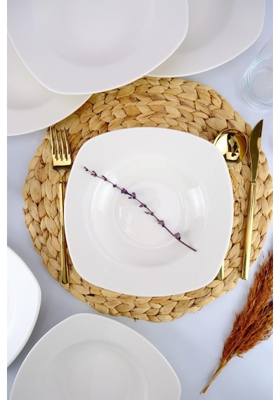 Digithome Terra 6 Lı Porselen Çukur Yemek Tabağı Seti 21 Cm Krem Tl4034620 C320.225
