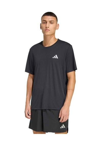 Adidas Run Essentials Erkek Siyah Yuvarlak Yaka Tişört Siyah