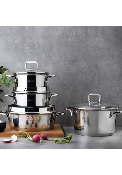 Schafer Stahl Çelik Tencere Seti -8 Prç.-Inox