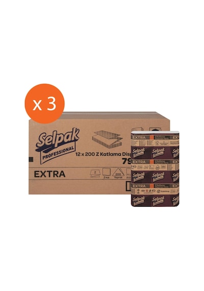 Selpak Extra Z Katlama Dispenser Havlu 200'Lü 36 Paket