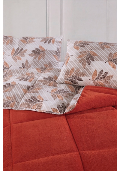 Battal Wellsoft Yorgan Çift Taraflı Yastık Kılıflı 215x235 Cm Turuncu