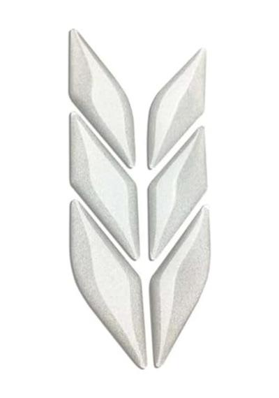 Araç Otomobil Motosiklet Bisiklet Reflektif Beyaz 6 Parça Çok Amaçlı 3d Sticker Abanoz