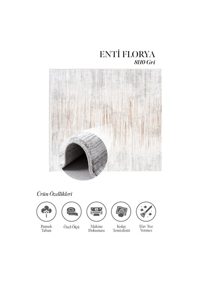 Enti Florya 8110 Gri Taba Renk Geçişli Soyut Modern Halı