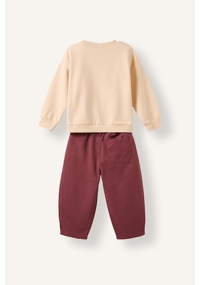 Defacto Araba Baskılı Sweatshirt Üst Geniş Pantolon Alt 2li Takım Erkek Bebek I1946a526auer119 Ekru-er119