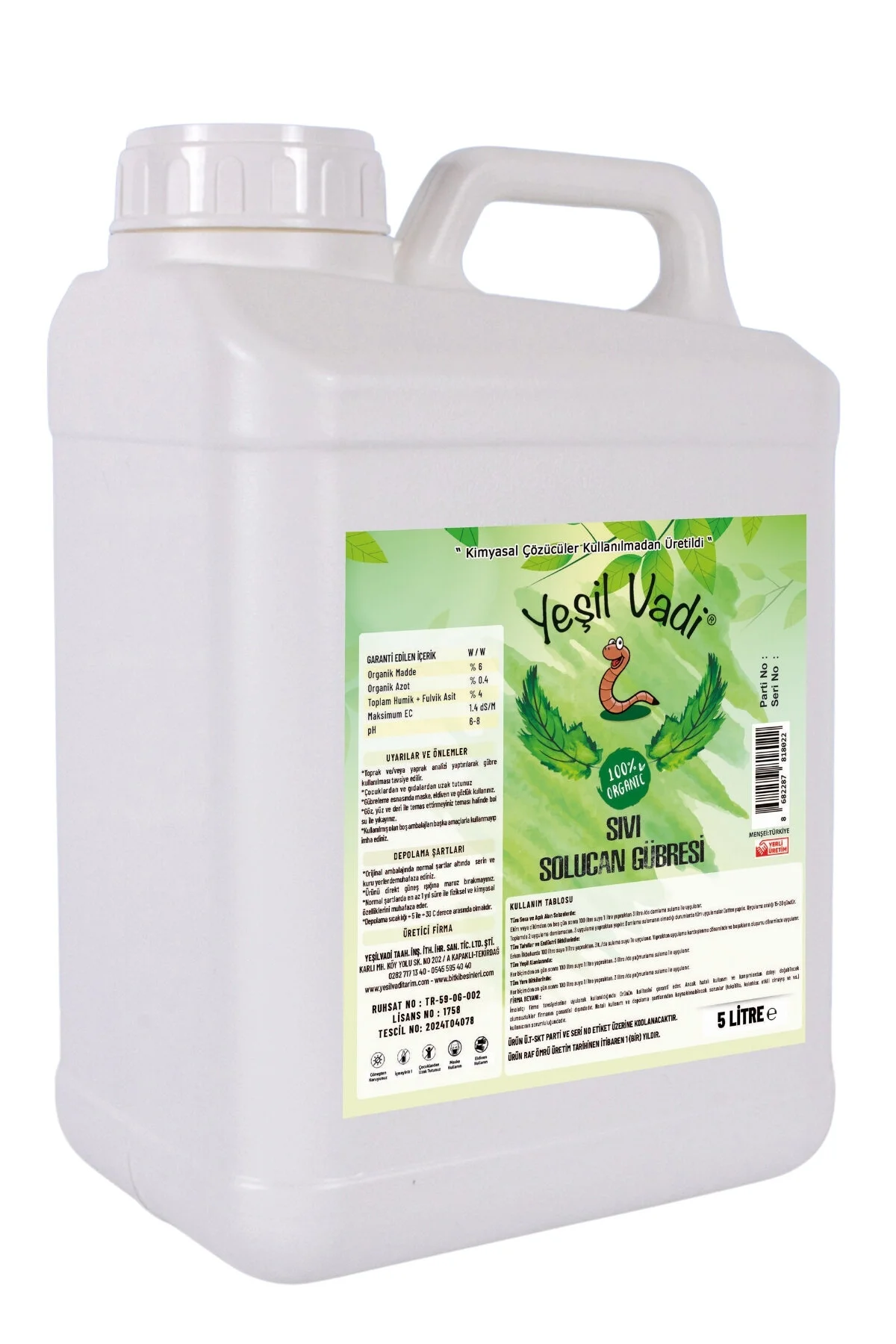 Sıvı Solucan Gübresi 5 Litre 5 L
